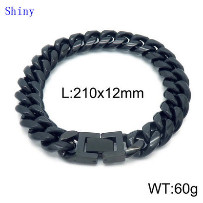 Hip-hop Solid Color Titanium Steel Polishing Bracelets Necklace