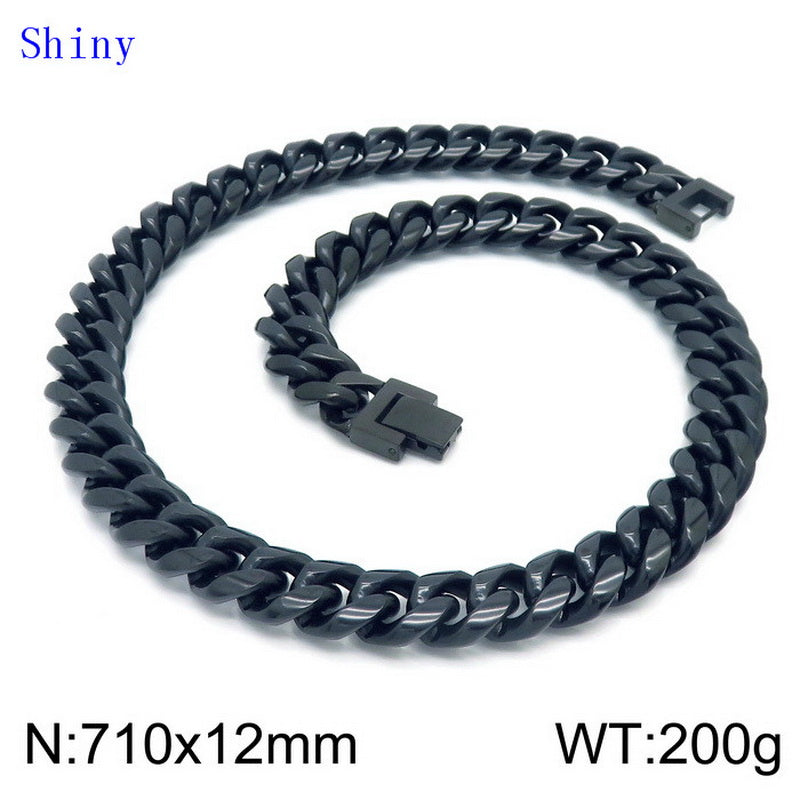 Hip-hop Solid Color Titanium Steel Polishing Bracelets Necklace