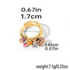 Romantic Geometric Heart Shape Flower Copper Plating 18k Gold Plated Silver Plated Open Rings