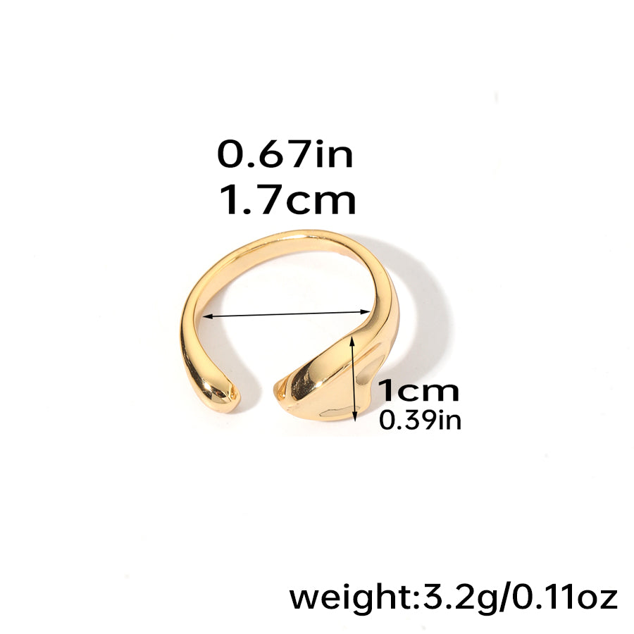 Romantic Geometric Heart Shape Flower Copper Plating 18k Gold Plated Silver Plated Open Rings