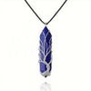 Retro Ethnic Style Geometric Stainless Steel Crystal Pendant Necklace