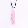 Retro Ethnic Style Geometric Stainless Steel Crystal Pendant Necklace