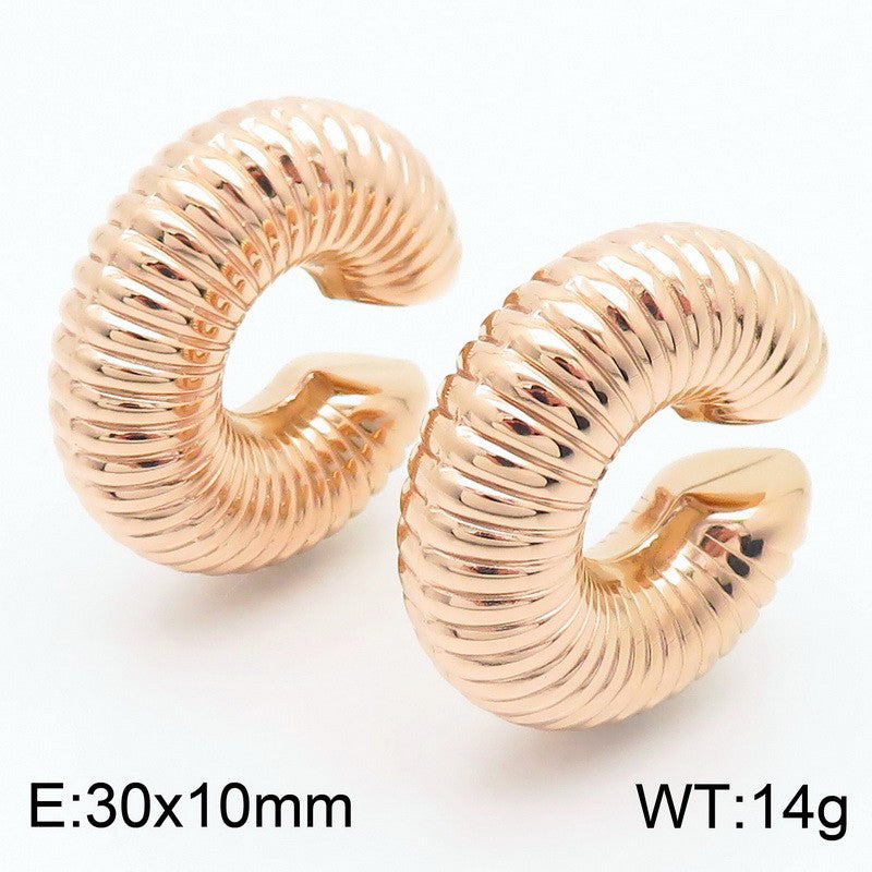 1 Pair Streetwear Solid Color Plating Stainless Steel Ear Cuffs