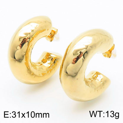 1 Pair Streetwear Solid Color Plating Stainless Steel Ear Cuffs