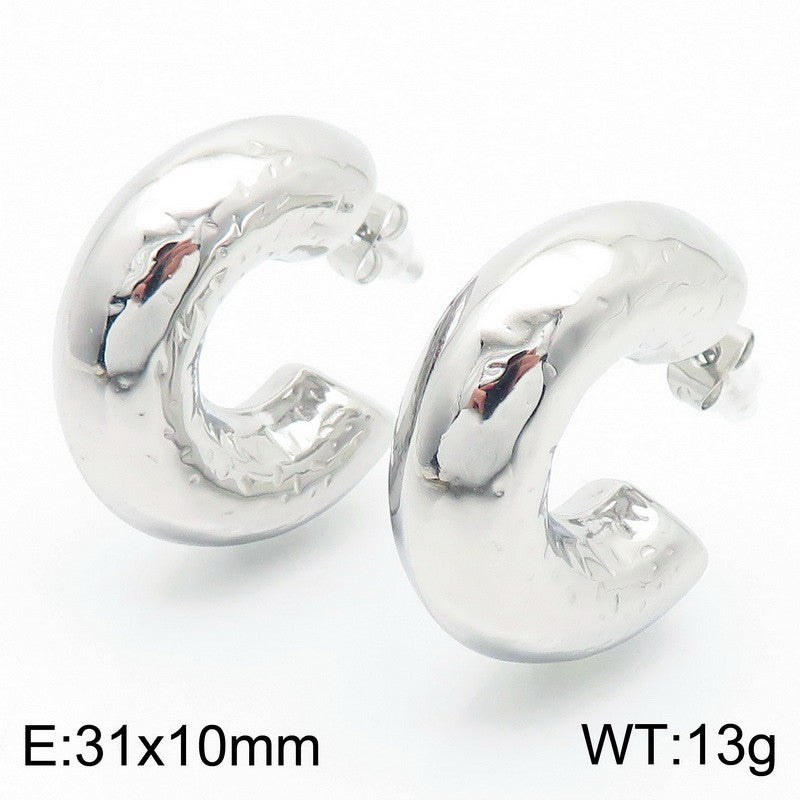 1 Pair Streetwear Solid Color Plating Stainless Steel Ear Cuffs