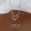 Fashion Heart Shape Sterling Silver Chain Pendant Necklace 1 Piece