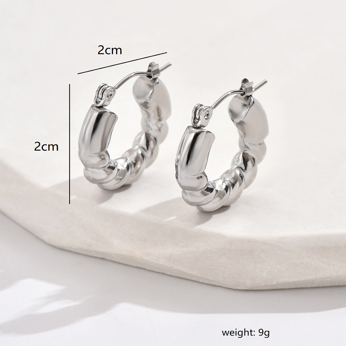 1 Pair Simple Style Geometric Stainless Steel Earrings