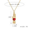 Ig Style Simple Style Heart Shape Wings Copper Plating Inlay Zircon Gold Plated Pendant Necklace