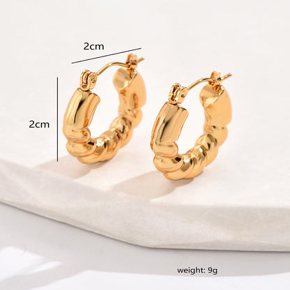 1 Pair Ig Style Geometric Plating Hollow Out Stainless Steel Earrings