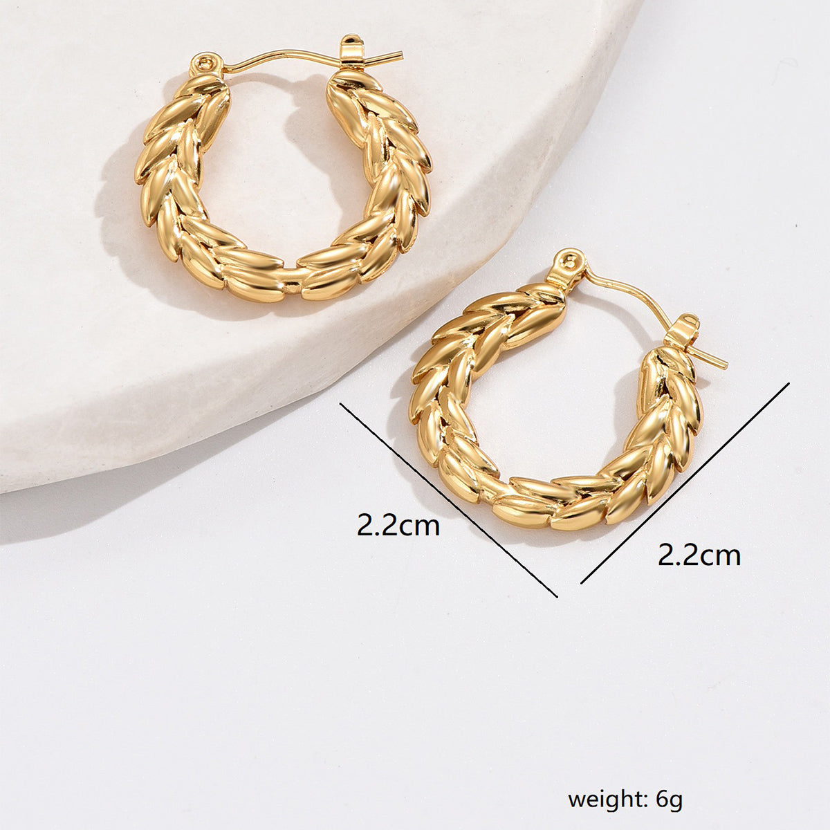 1 Pair Ig Style Geometric Plating Hollow Out Stainless Steel Earrings