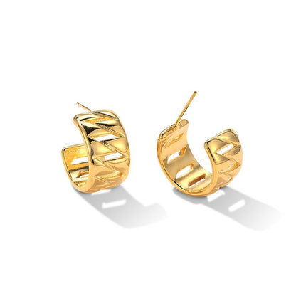 1 Pair Ig Style Simple Style Geometric Plating Sterling Silver Gold Plated Silver Plated Ear Studs