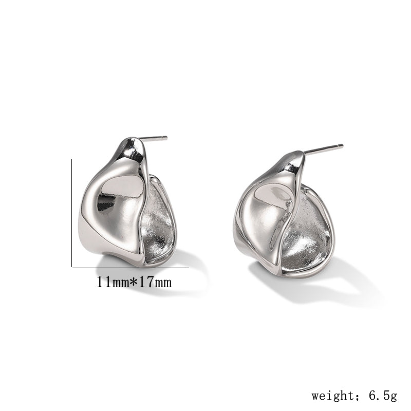 1 Pair Ig Style Simple Style Geometric Plating Sterling Silver Gold Plated Silver Plated Ear Studs