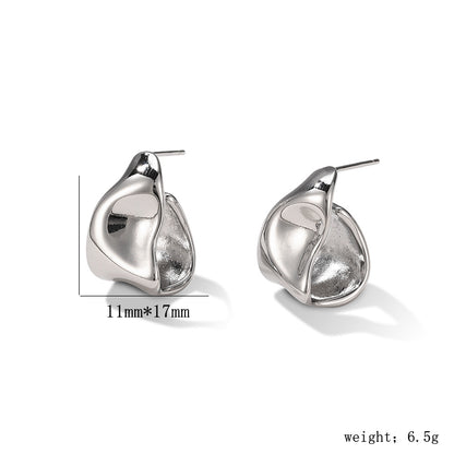 1 Pair Ig Style Simple Style Geometric Plating Sterling Silver Gold Plated Silver Plated Ear Studs