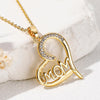 Elegant Romantic Letter Heart Shape Copper Plating Hollow Out Inlay Zircon Pendant Necklace