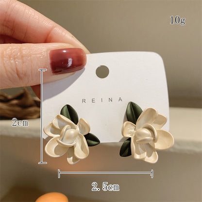 1 Pair Fashion Heart Shape Flower Gourd Plating Inlay Alloy Artificial Pearls Rhinestones Shell 14k Gold Plated Earrings