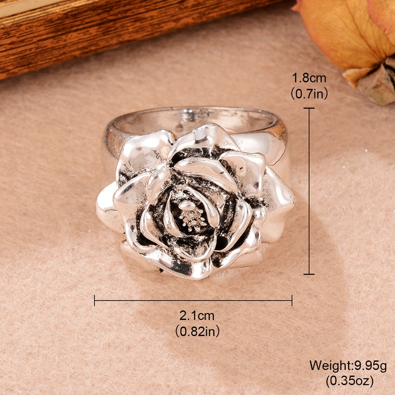 Retro Oval Flower Arylic Alloy Women's Rings