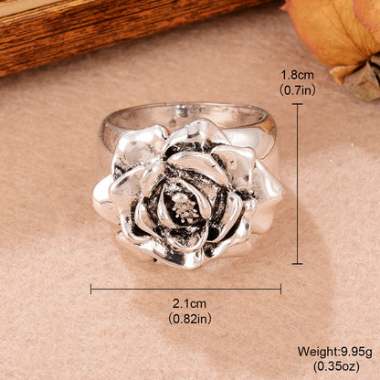 Retro Oval Flower Arylic Alloy Women's Rings