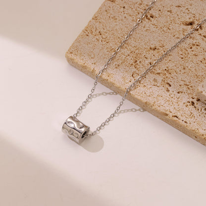 Casual Hip-hop Simple Style Solid Color Stainless Steel Plating White Gold Plated Gold Plated Pendant Necklace