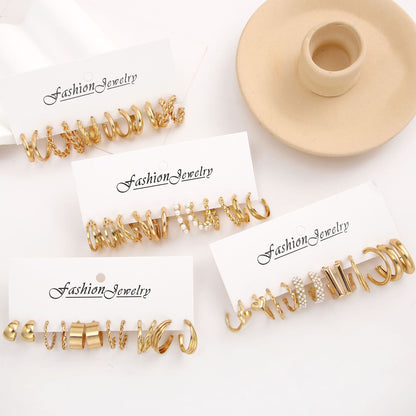 Wholesale Jewelry Ig Style Simple Style Geometric Alloy Artificial Pearls Plating Inlay Earrings