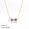 Simple Style Bow Knot Stainless Steel Plating Inlay Zircon White Gold Plated Gold Plated Pendant Necklace