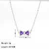 Simple Style Bow Knot Stainless Steel Plating Inlay Zircon White Gold Plated Gold Plated Pendant Necklace