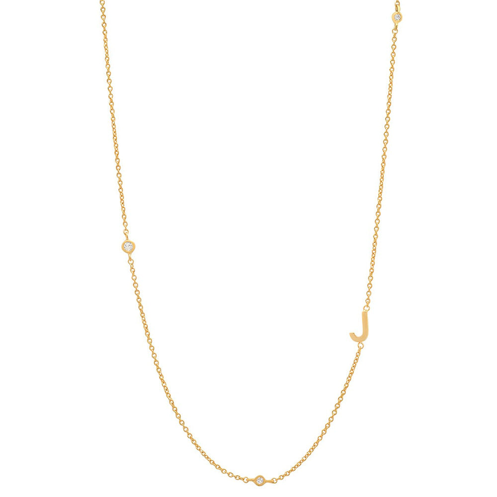 Simple Style Letter Sterling Silver 18k Gold Plated Necklace