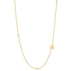 Simple Style Letter Sterling Silver 18k Gold Plated Necklace