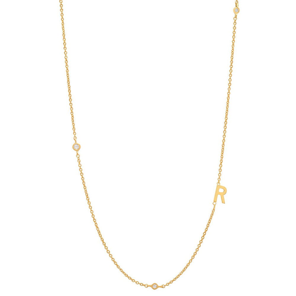 Simple Style Letter Sterling Silver 18k Gold Plated Necklace