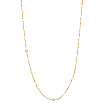 Simple Style Letter Sterling Silver 18k Gold Plated Necklace