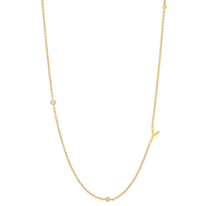 Simple Style Letter Sterling Silver 18k Gold Plated Necklace