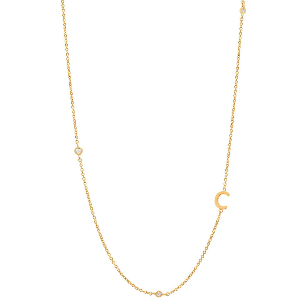 Simple Style Letter Sterling Silver 18k Gold Plated Necklace