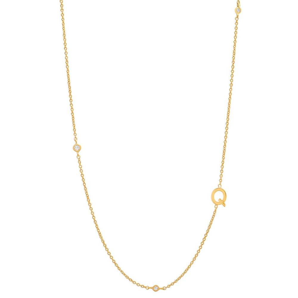 Simple Style Letter Sterling Silver 18k Gold Plated Necklace