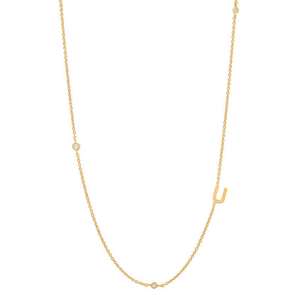 Simple Style Letter Sterling Silver 18k Gold Plated Necklace