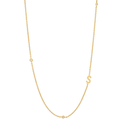 Simple Style Letter Sterling Silver 18k Gold Plated Necklace