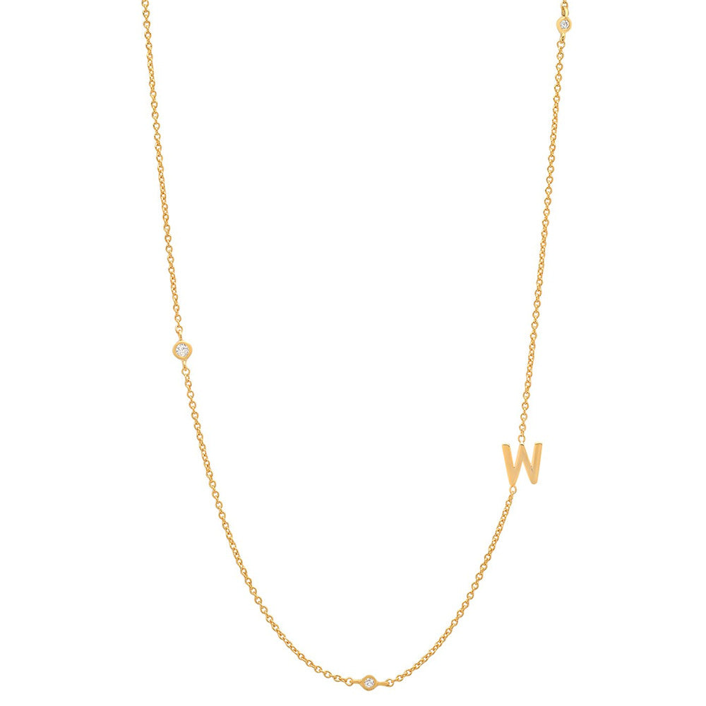 Simple Style Letter Sterling Silver 18k Gold Plated Necklace