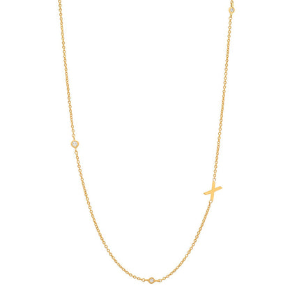 Simple Style Letter Sterling Silver 18k Gold Plated Necklace