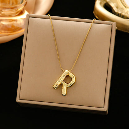 Classic Style Letter Titanium Steel Plating Pendant Necklace