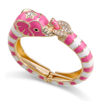 Elegant Streetwear Animal Alloy Enamel Inlay Artificial Diamond Women's Bangle