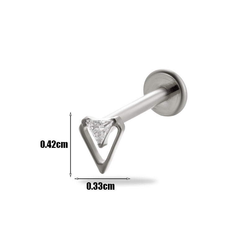 1 Piece Simple Style Geometric Plating Inlay Titanium Alloy Zircon 18k Gold Plated Ear Studs