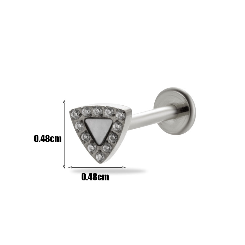 1 Piece Simple Style Geometric Plating Inlay Titanium Alloy Zircon 18k Gold Plated Ear Studs