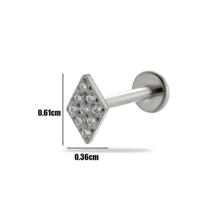 1 Piece Simple Style Geometric Plating Inlay Titanium Alloy Zircon 18k Gold Plated Ear Studs