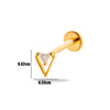 1 Piece Simple Style Geometric Plating Inlay Titanium Alloy Zircon 18k Gold Plated Ear Studs