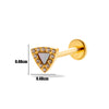 1 Piece Simple Style Geometric Plating Inlay Titanium Alloy Zircon 18k Gold Plated Ear Studs