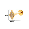 1 Piece Simple Style Geometric Plating Inlay Titanium Alloy Zircon 18k Gold Plated Ear Studs