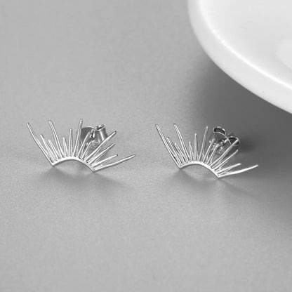 1 Pair Simple Style Solid Color Plating Sterling Silver Ear Studs