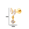 1 Piece Simple Style Geometric Plating Inlay Titanium Alloy Zircon 18k Gold Plated Ear Studs