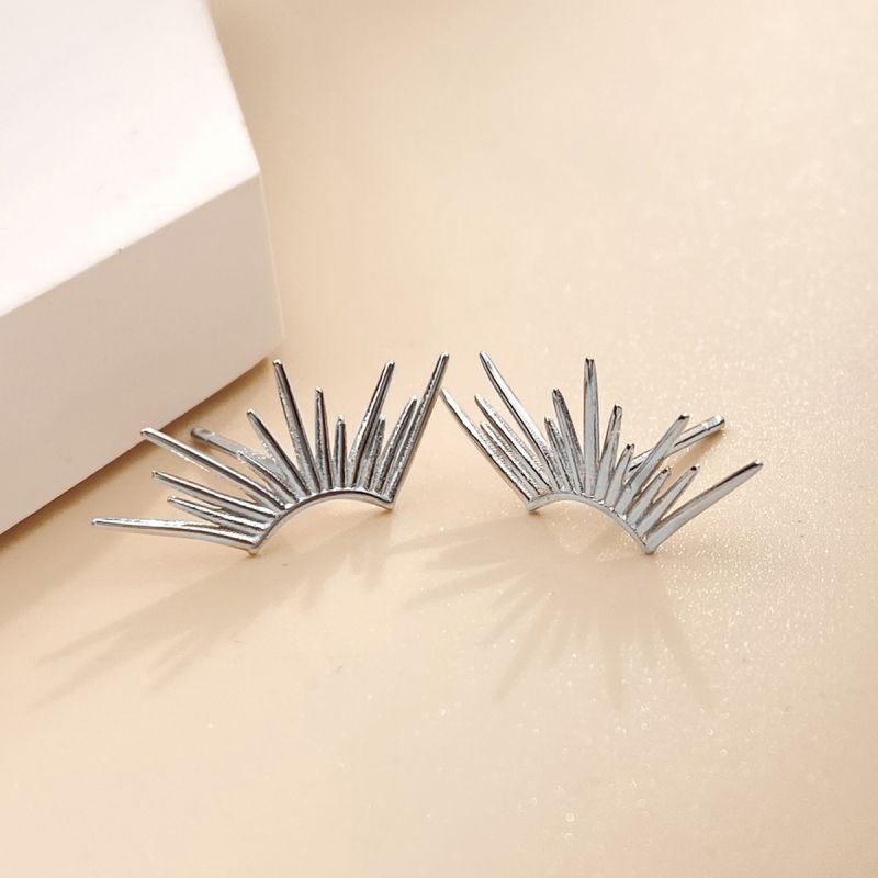 1 Pair Simple Style Solid Color Plating Sterling Silver Ear Studs