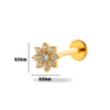 1 Piece Simple Style Geometric Plating Inlay Titanium Alloy Zircon 18k Gold Plated Ear Studs