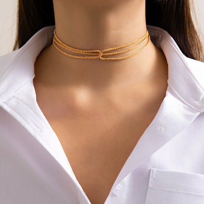 Elegant Simple Style Geometric Copper Plating Choker