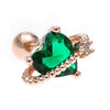 1 Piece Fashion Heart Shape Inlay Brass Zircon Earrings